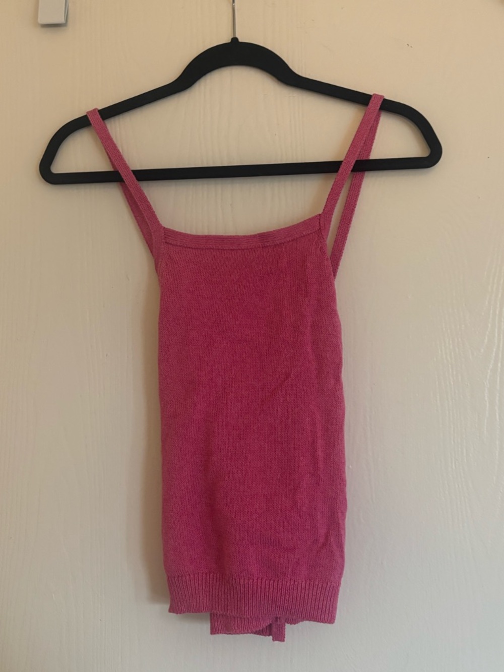 Anthropologie cross back pink sweater tank size small